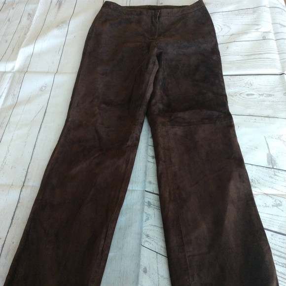 INC Brown Suede Pants (Petite) - Picture 1 of 8